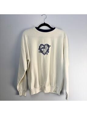 Vintage 90s MC Sportswear Love Faith Peace Joy Graphic Crewneck L